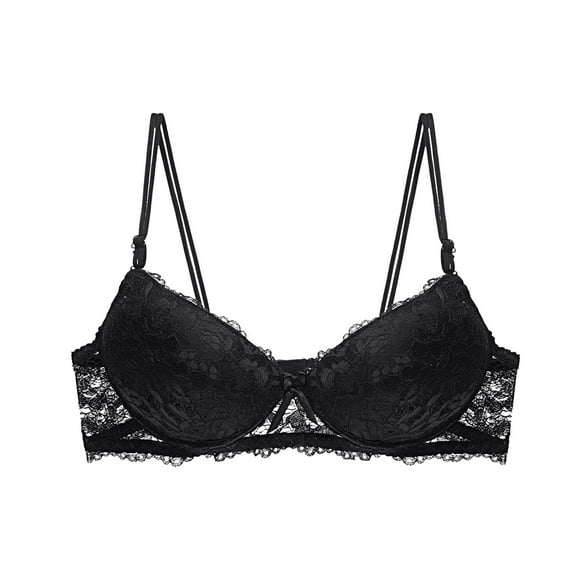 Hfnxid Women Bras Under $ 5.00,Women's Solid Color Lace Steel Ring Oversized Push Up Underwear Daily Bra