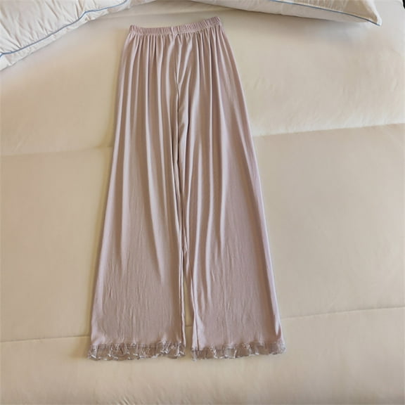 Hfnxid Women Lounge Pants High Waisted Women's Sleepwear For Spring And Summer Sexy Korean Style Sweet Lace Pants Desire French Pants