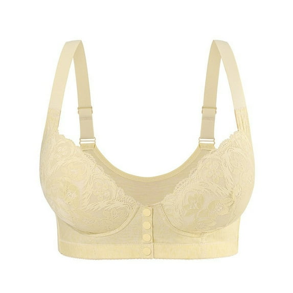 Hfnxid Women Plus Size Bras no Wire,ABCDEFG Cup Women Leopard-Print Front Buckles Underwear No Steel Close Bra