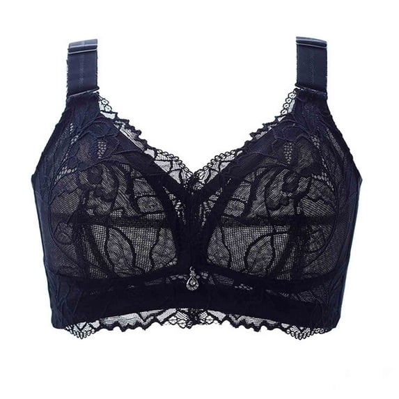 Hfnxid Women Plus Size Bras no Wire,Woman Color Comfortable Hollow Out Perspective Bra Underwear No Rims