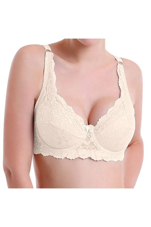 Women Plus Size Bras no Wire,Women Lace Plus Size Bra Without Steel Ring Gathers European And Sexy Thin Breathable Underwear