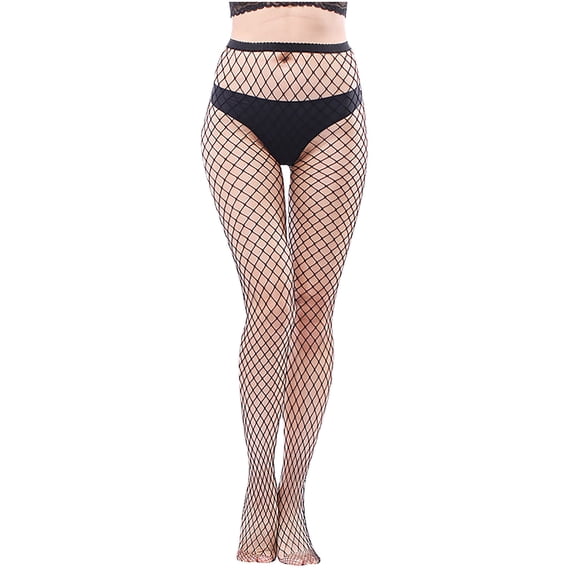 Hfnxid Women's Big Mesh Fishnet Tights, High Elastic Sheer Pantyhose Stockings