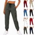 thumbnail image 1 of Hfnxid Women's Cargo Pants Lightweight Breathable Sweatpant Stretch Comfy Joggers Workout Trouser Casual Outdoor Camping Hiking Trousers with Pockets Blue XXL, 1 of 9