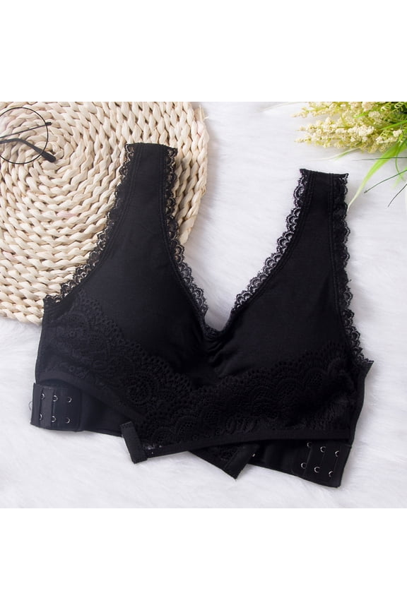 Women's Daily Bra, Push Up Bras No Underwire High Support Front Closure Front Snaps Full Coverage Easy Close Sports Bras