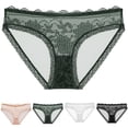 thumbnail image 1 of Hfnxid Women's Lace Bikini Panties Low Rise See Through Mesh Sheer Panties Breathable Underwear, 1 of 7