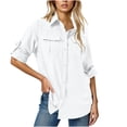 thumbnail image 1 of Hfnxid Women's Long Sleeve Shirt UPF 50 Sun Protection Shirts Quick Dry Button Down Blouse Safari Fishing Hiking Tops with Pockets, 1 of 9