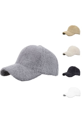 Women's Outdoor Winter Fleece Visor Hat,Solid-Color Flannel-Lined Baseball Cap for Warmth, Casual Fleece-Trimmed Travel Dad Hat with Curved Peak for Cold Commuting
