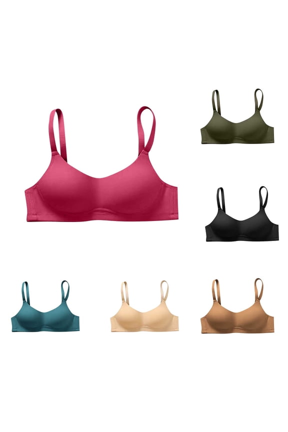 Hfnxid Women's Seamlesss Bras Push-Up Wireless Bra Full Coverage T-Shirt Bralettes Comfortable Adjustable Straps Brelette Wine 40