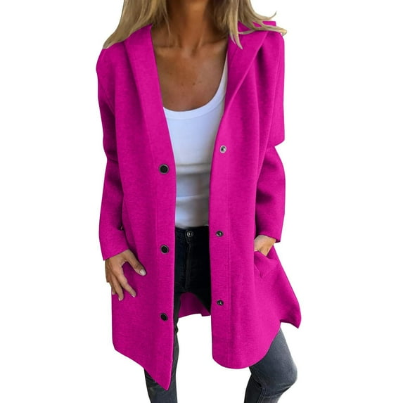 Hfnxid Womens Hooded Cardigan Sweaters Plus Size Snap Button Sweater Casual Loose Fit Long Sleeve Solid Outwear Coat
