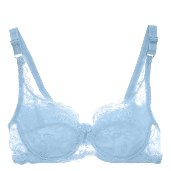 Hfnxid Womens Lace Bras Underwire Push Up Support Bralette Lightly Padded Plunge Comfort Everyday Brassiere Floral Full Coverage
