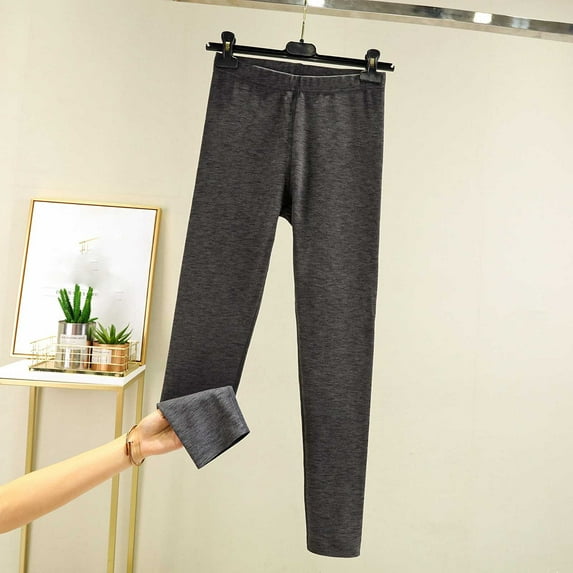 Hfnxid Womens Pajama Pants Lightweight Women's Winter Warm Pants Slim Solid Color Bottoming Pants Pajamas Pants.