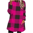 thumbnail image 1 of Hfnxid Womens Plaid Crewneck Sweatshirt Thick Thermal Flannel Pullover Buffalo Long Sleeve Plaid Fleece Sweatshirts, 1 of 5