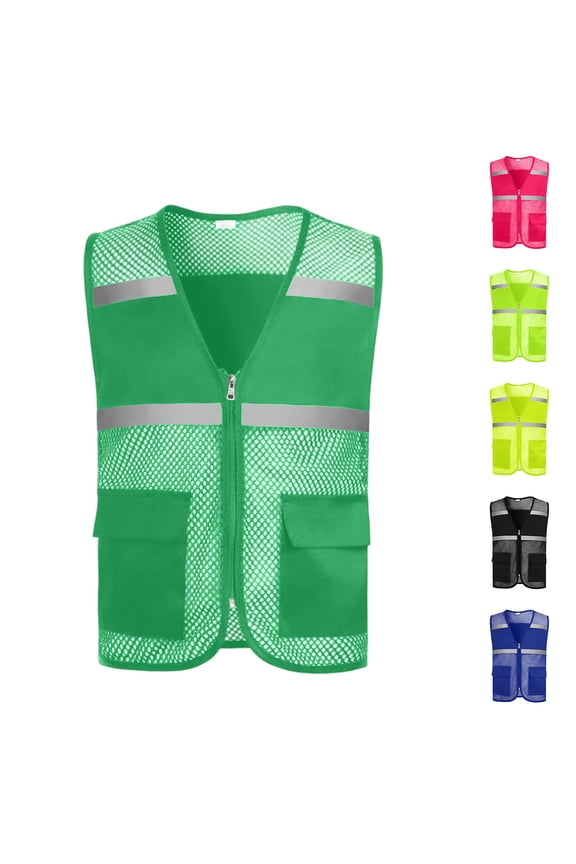 Hfnxid Womens Safety Vest Plus Size Loose Fit Safety Vest High Visibility Reflective Sleeveless Shirt Comfy Construction Work Tops Hot PinkXXXXL