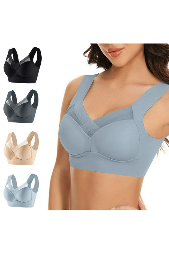 Womens Seamless Bras Deep Cup Full Back Coverage Hides Back Comfort Wirefree Shaper Bra Sleep Yoga Bralette Stretch Bras 2025