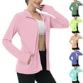 thumbnail image 1 of Hfnxid Womens Sun Protection Top Plus Size Slim Fit Long Sleeve Hoodie Lightweight Breathable Zip Up Shirt Summer Outdoor Athletic Shirt UPF 50+Mint GreenXXL, 1 of 9