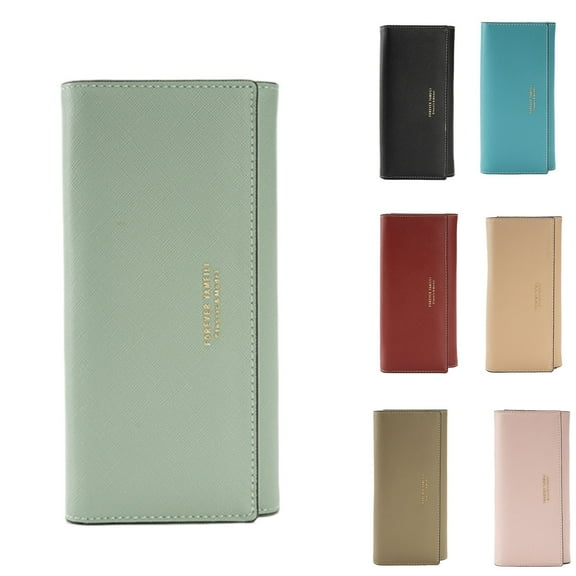 Hfnxid Womens Wallet Ladies Vintage Billfold Compact Card Holder Long Zip Clutch Purse