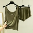 thumbnail image 1 of Hfnxid womens summer pajamas sets Women's Solid Color V Neck Thin Loose And Casual Home Tops Short Pants Pajamas Sets, 1 of 4