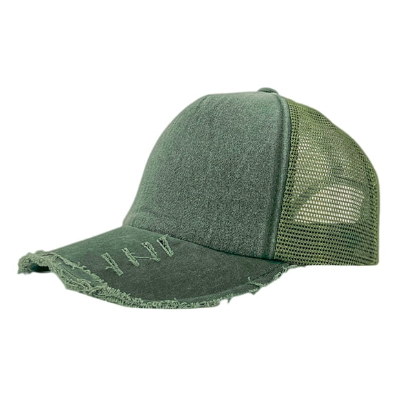 Hfolob Baseball Caps Men Women Perforated Hem Denim Shading Female Fashion Versatile Baseball Cap Breathable