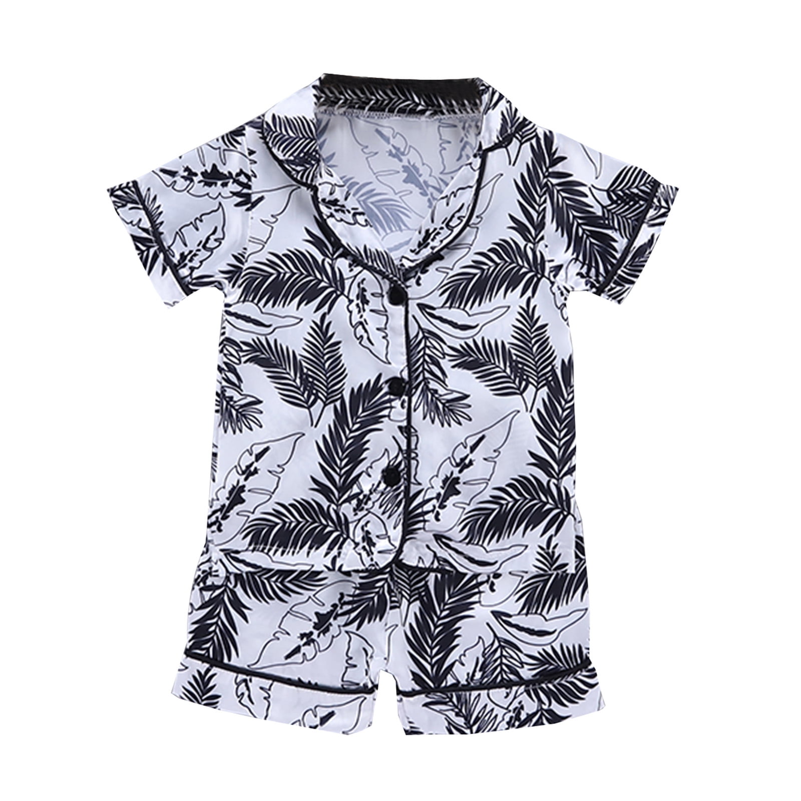 Hfolob Boys Nightgowns Baby Kids Clothes Print Shorts Sleepwear Toddler