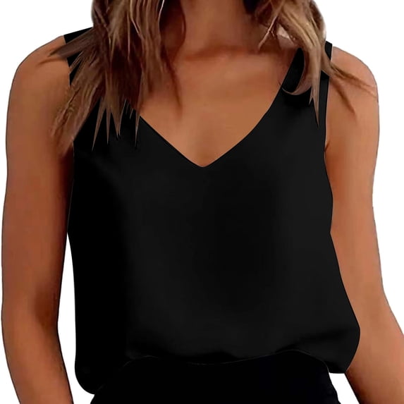 Hfolob Camisole Tops for Women Linen Sleeveless Solid Color Vest Cami Shirts