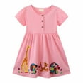 thumbnail image 1 of Hfolob Girls Summer Dresses Kids Polka Dot With Embroidery Animal Patterns Flowy Sundress Casual Dresses 1-2 Years, 1 of 6