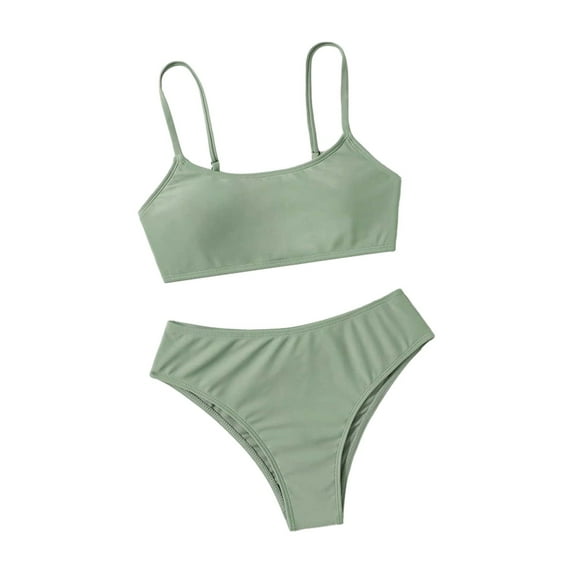 Hfolob Girls Swimsuit Kids 3 Piece Swimwear Sport High Waist Bikini Set Bathing Suit Kids Bathing Suit Thin Straps Cute Elegant