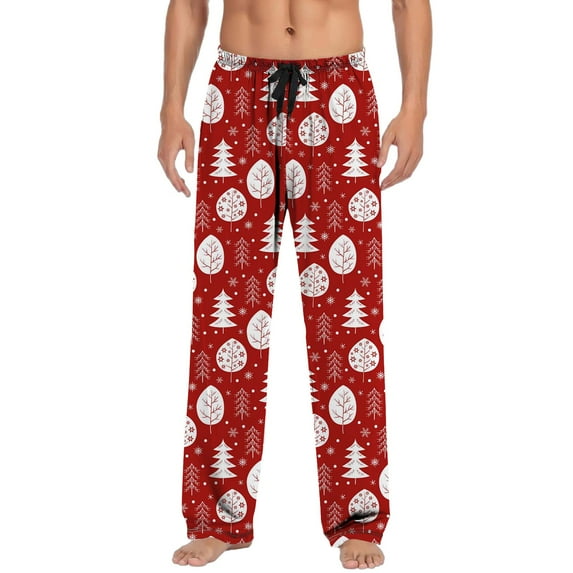 Men Pants Christmas Pajama Pants With Drawstring Pockets Relaxed Fit