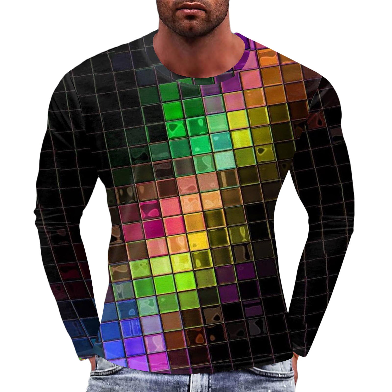 Hfolob Men's Classic TShirt Casual Printed Top For Men Women With