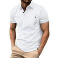 thumbnail image 1 of Hfolob Men's Golf Polo Shirts Short Sleeve Solid Color Versatile Loose Button Open Collar Ribbed Sports Shirt Lightweight Summer Casual Tee Size 3Xl, 1 of 1