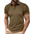 thumbnail image 1 of Hfolob Men's Polo Shirt Male Casual Button Down Lapel Solid Color Shirt Short Sleeve Top Shirt Classic Fit, 1 of 6