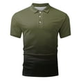 thumbnail image 1 of Hfolob Men's Polo Shirt Male Large Size Base Shirt Print Casual Collarless Shirt Button Short Sleeve Shirt Mens Blouses, 1 of 5
