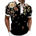 thumbnail image 1 of Hfolob Men's Polo Shirt Male Summer Floral Print Shirt Turn Down Collar Short Sleeve Tops Shirt Classic, 1 of 5