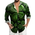 thumbnail image 1 of Hfolob Men's Shirt Mens St. Patrick's Day Print Button Lapel Long Sleeve Shirt Top Stylish, 1 of 4