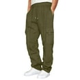 thumbnail image 1 of Hfolob Mens Pants Male Hiking Cargo Pants Relaxed Fit Drawstring Elastic Waist Joggers Sweatpants Sports Trousers With Pockets Breathable, 1 of 5