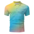 thumbnail image 1 of Hfolob Mens Polo Shirts Male Large Size Base Shirt Print Casual Collarless Shirt Button Short Sleeve Shirt Mens Blouses, 1 of 5