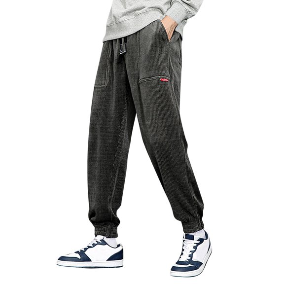 Hfolob Pants For Men Male Autumn Winter Heavy Corduroy Thickened Solid Color Trousers Outdoor Pants