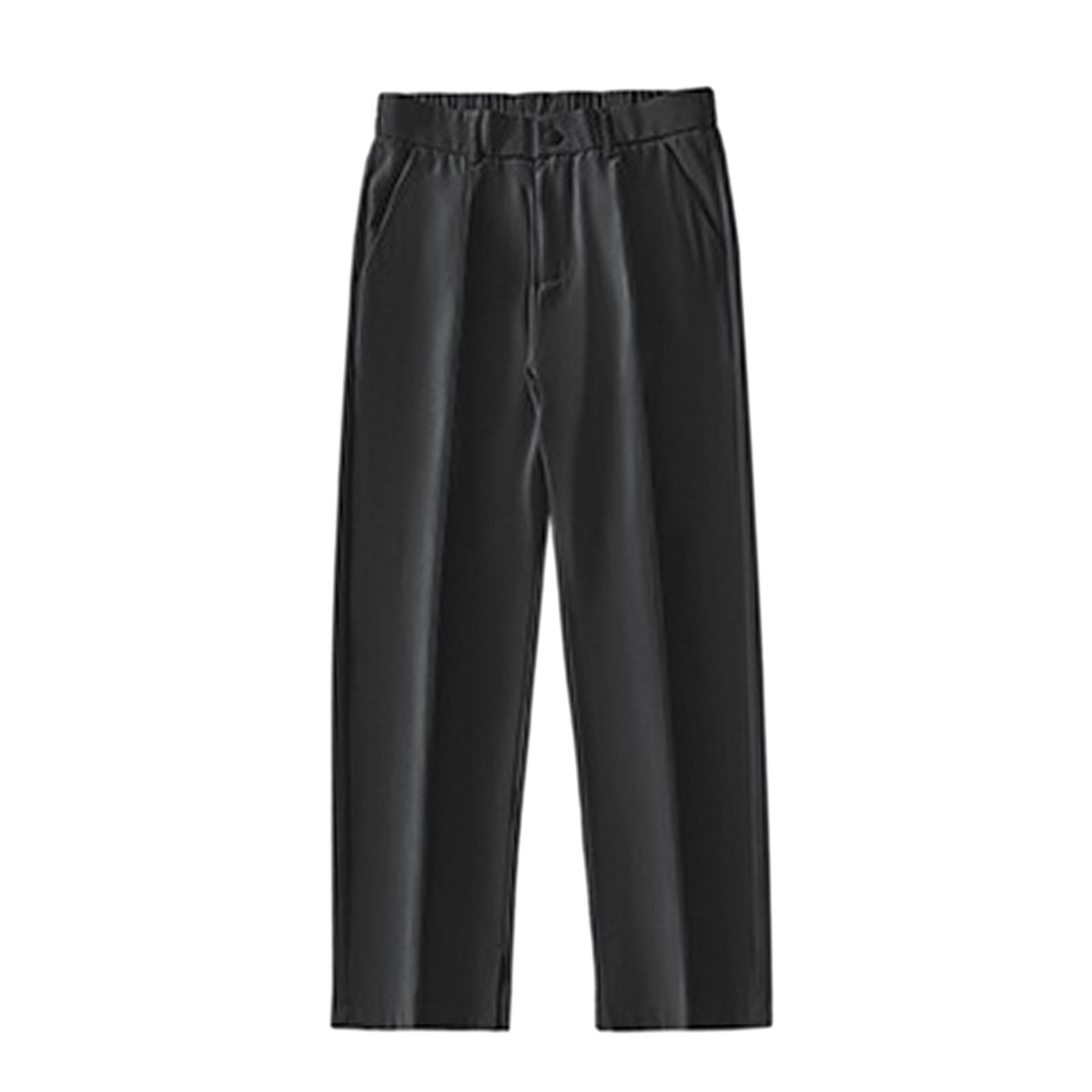 Hfolob Pants For Men Male Casual Simple Loose Solid Color Suit Pants ...