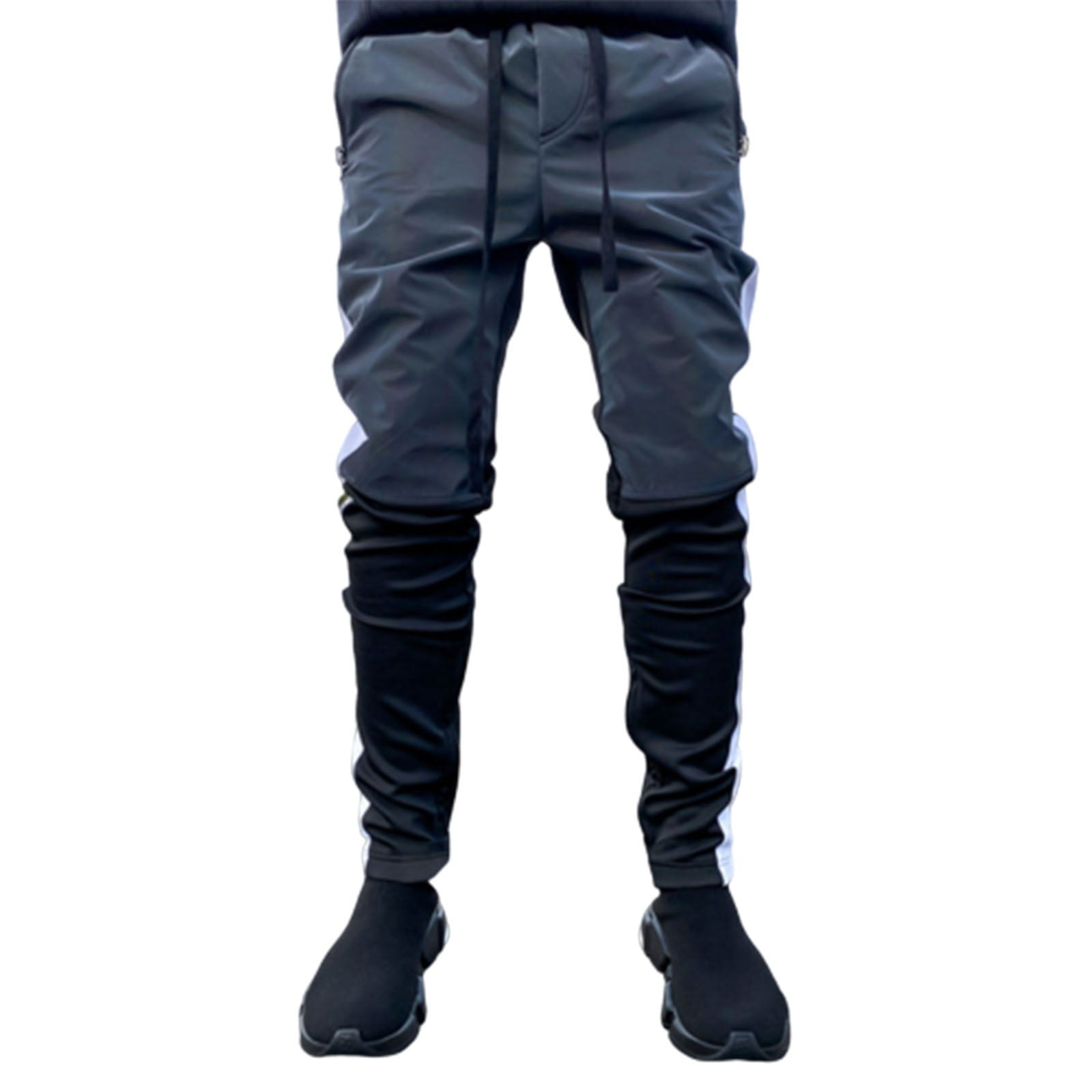 Hfolob Pants For Men Mens Colorful Reflective Pants Casual Hop Hop Leg ...