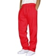 thumbnail image 1 of Hfolob Pants For Men Mens Hop Pants Casual Solid Color Track Lace Up Workout Pants With Pocket Loose-Fit Style, 1 of 4