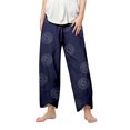 Hfolob Pants For Women Ladies Fashion Sunflower Print Irregular Loose