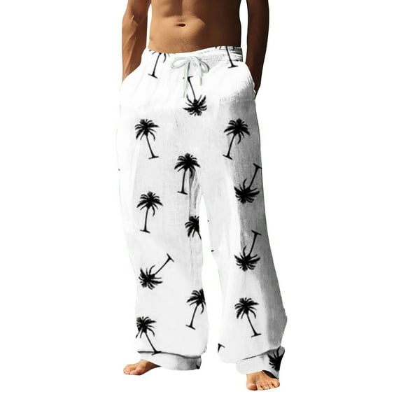 Hfolob Pants Male All Seasons Fashion Leisure Leopard Print Casual Straight Leg Business Trouser Classic