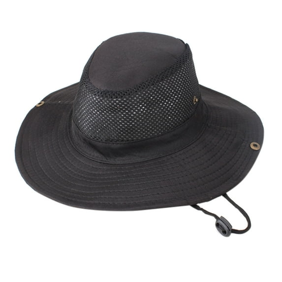 Hfolob Summer Bucket Hat Summer Fishing Sunshade Hat Outdoor Camouflage Breathable Sandal Hat Western Cowboy Sunshade Hat Net Hat Classic