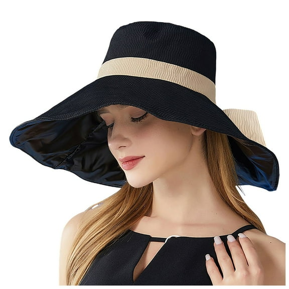 Hfolob Sun Hats For Women Ladies Dress Hat Wide Leaf Flower Bridal Shower Hat Sun Hat Beach Hat For Summer