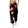 thumbnail image 1 of Hfolob Womens Casual Pants Women Christmas Print Bottom Sweatpants Pockets High Waist Sporty Gym Fit Jogger Pants Trousers Pants For Women, 1 of 4