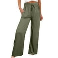 thumbnail image 1 of Hfolob Womens Casual Pants Women's Pants Fashion Pants For Women Casual Bottom Pockets High Waist Sporty Gym Fit Jogger Pants Trousers Wide Leg Sweatpants Trousers, 1 of 5