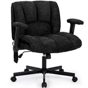Hforesty Criss Cross Office Chair with Airbag Lumbar, Wide Seat, Flip-up Armrests, Swivel Wheels for Home Office, Black