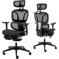 thumbnail image 1 of Hforesty Ergonomic Office Chair, High Back Mesh Computer Chair with Footrest, Coat Hanger, Dynamic Lumbar Support,Black, 1 of 9