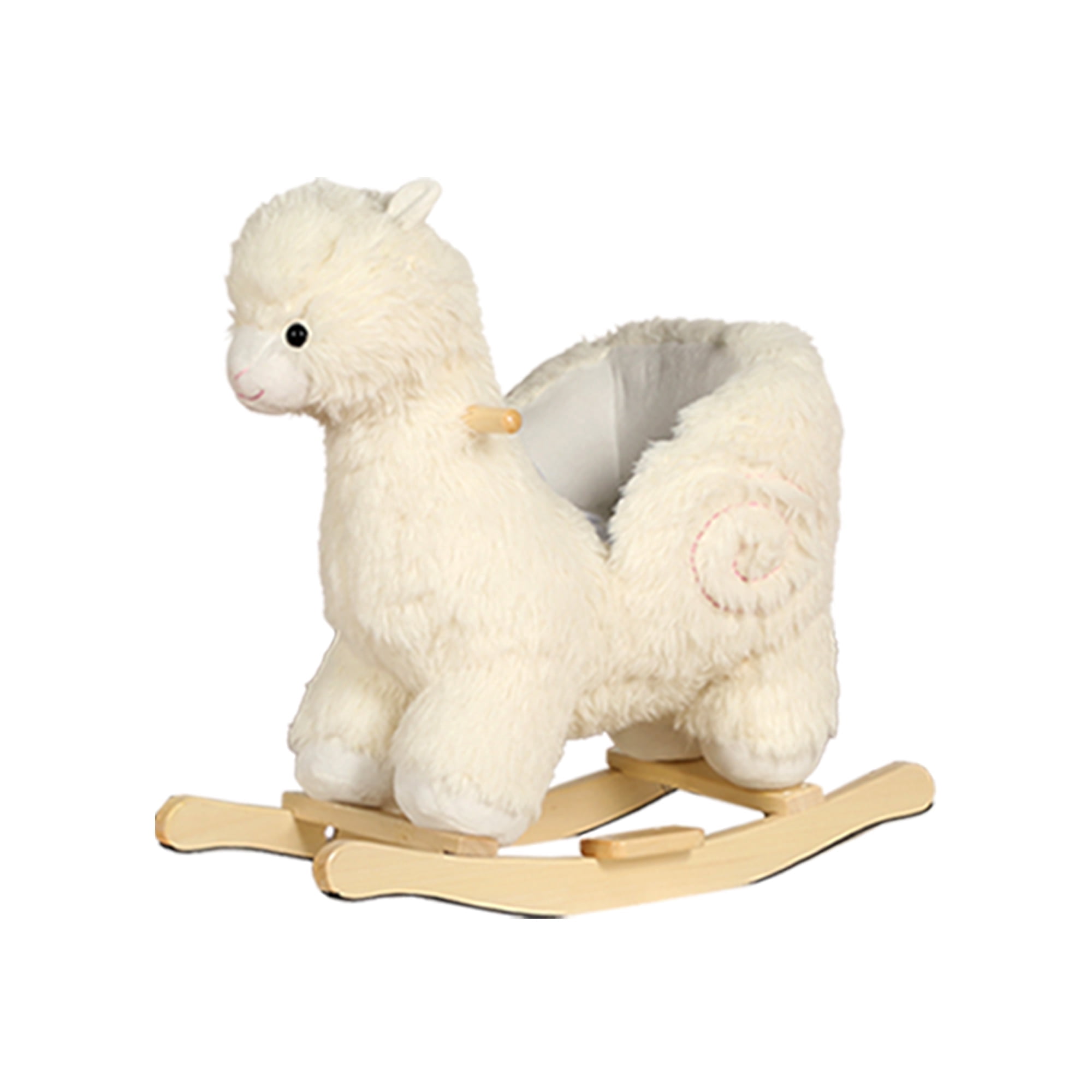 Hforesty Kids Ride-On Rocking Horse Toy with Music and Safety Belt ...