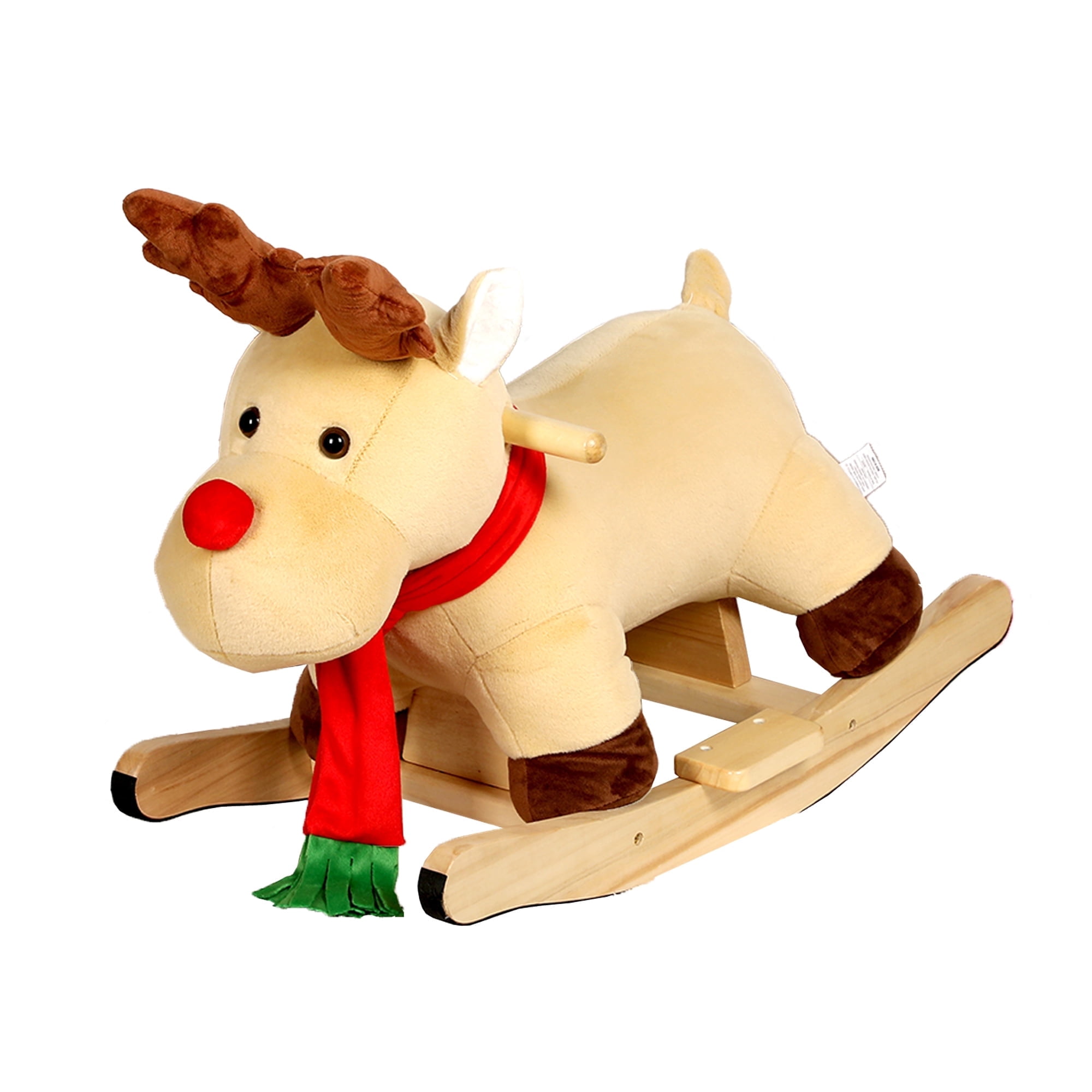 Kids Rocking Animal Hforesty Kids Ride-On Rocking Horse Toy with Music and Safety Belt ...