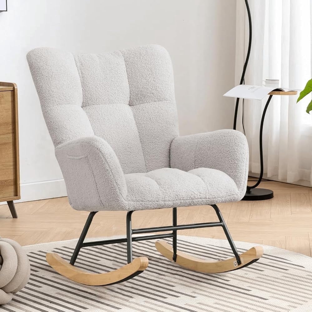 Tedy Rocker Hforesty Nursery Rocking Chair Teddy Upholstered Glider Rocker,with ...